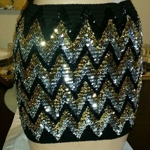 Sequins bandage mini skirt